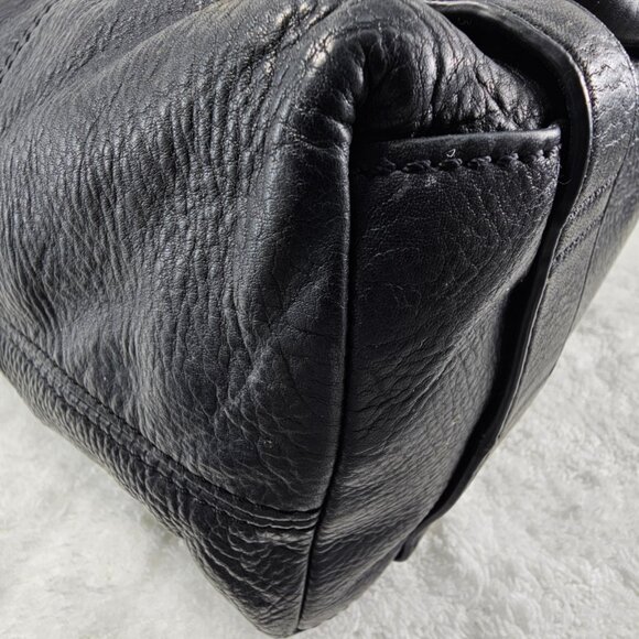 MICHAEL KORS Austin Black Pebble Leather Shoulder Bag Tote Gold Buckle Accents - Picture 8 of 15